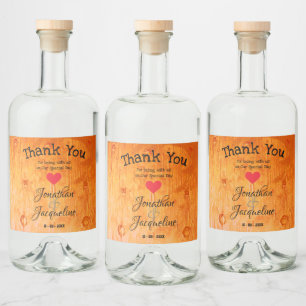 Rustic Thank You Wedding Favour Custom Names Chic Liquor Bottle Label
