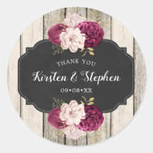 Rustic Thank You Wedding or Bridal Shower Favour