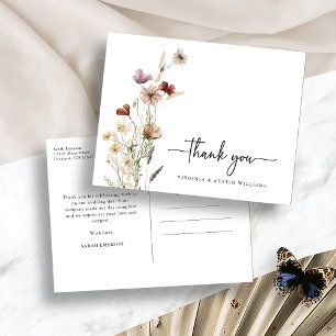 Rustic Thank You Wildflower Postcard