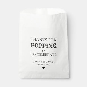 Rustic Thanks for Popping by Popcorn Wedding Favour Bags
