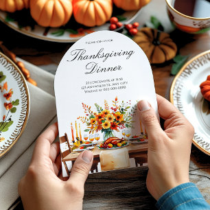 Rustic Thanks Thanksgiving Party  Invitation