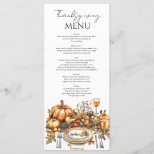 Rustic Thanks Thanksgiving Party Menu