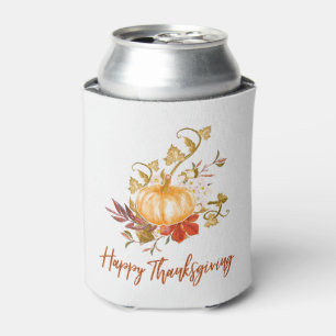 Rustic Thanksgiving Autumn Pumpkin Patch Gourds Can Cooler