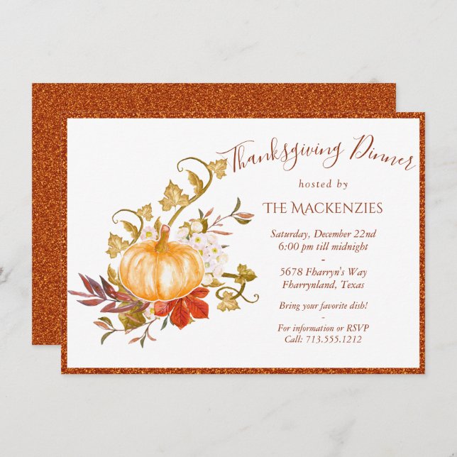 Rustic Thanksgiving Autumn Pumpkin Patch Gourds Holiday Card (Front/Back)