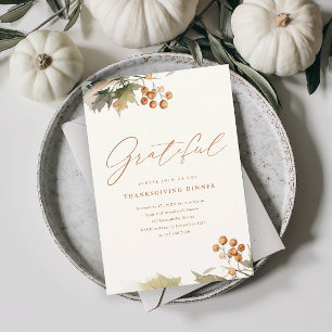 Rustic Thanksgiving Dinner Greenery Leaves Foliage Magnetic Invitation
