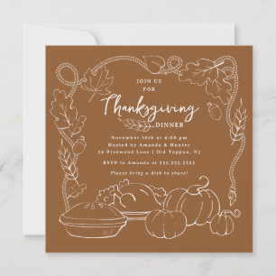 Rustic Thanksgiving Dinner Invitation