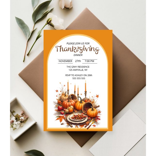Rustic Thanksgiving Dinner Invitation (Creator Uploaded)