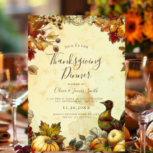 Rustic Thanksgiving Dinner Invitation