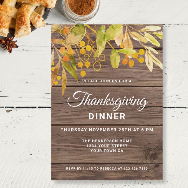Rustic Thanksgiving Dinner Invitation (Creator Uploaded)