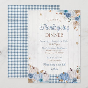 Rustic Thanksgiving Dinner Party Invitation