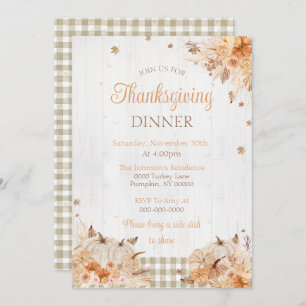 Rustic Thanksgiving Dinner Party Invitation