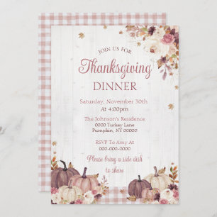 Rustic Thanksgiving Dinner Party Invitation