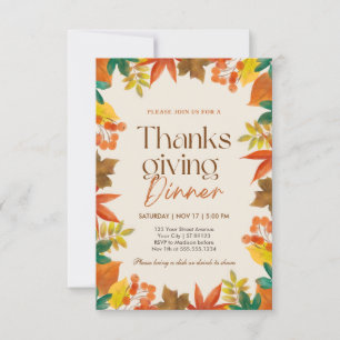 Rustic Thanksgiving Dinner Pumpkin Invitation