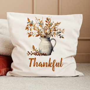 Rustic Thanksgiving Fall Thankful Cushion