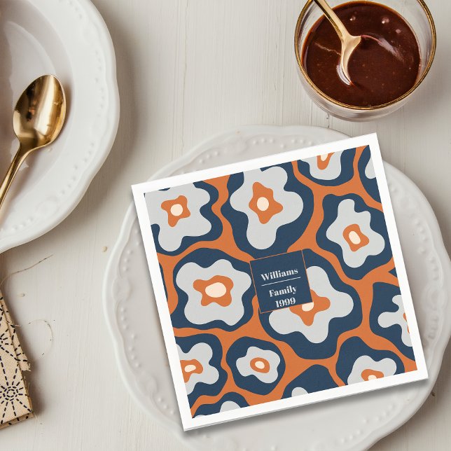 Rustic Thanksgiving Florals Custom Name Napkin (Creator Uploaded)