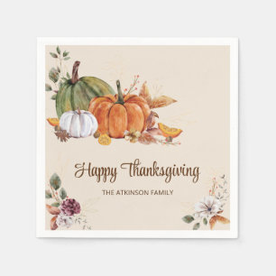 Rustic Thanksgiving Friendsgiving Autumn Party Napkin