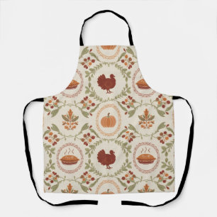 Rustic Thanksgiving Harvest Pattern Apron