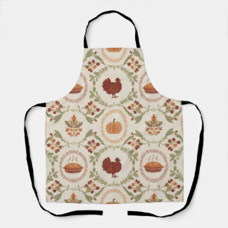 Rustic Thanksgiving Harvest Pattern Apron