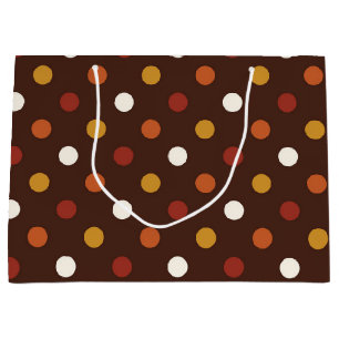 Rustic Thanksgiving Holiday Fall Autumn Colourful Large Gift Bag