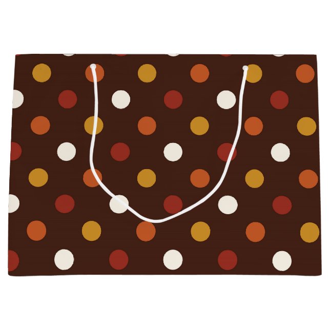 Rustic Thanksgiving Holiday Fall Autumn Colourful Large Gift Bag (Front)