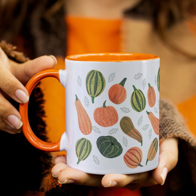 Rustic Thanksgiving Pumpkin Pattern Fall Coffee Mug (Creator Uploaded)