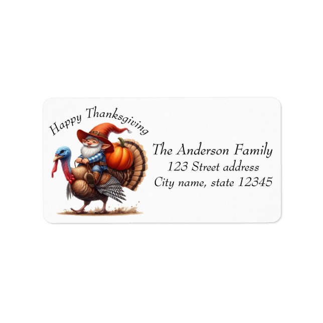 Rustic Thanksgiving Pumpkin Watercolor Autumn Label (Front)