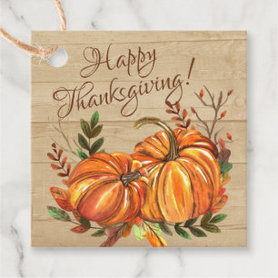 Rustic Thanksgiving Pumpkins Favour Tags