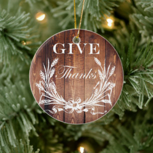 rustic thanksgiving wreath barn wood give thanks ceramic tree decoration