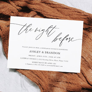 Rustic The Night Before Rehearsal Dinner Invitation