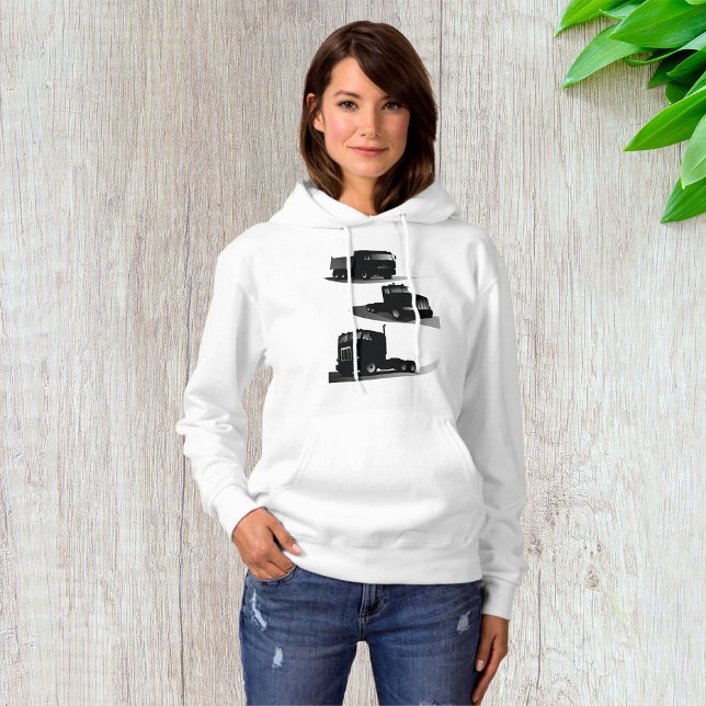 Rustic Three Black Trucks Vintage Truck Design  Hoodie (Creator Uploaded)