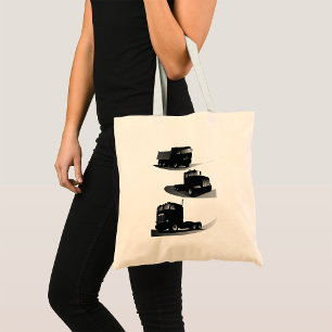 Rustic Three Black Trucks Vintage Truck Design  Tote Bag