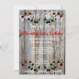 RUSTIC TOMATO VINE PHOTO SUMMER INVITATION