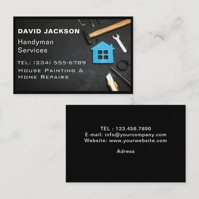 Rustic Tools Carpenter Handyman Woodworker  Business Card (Front/Back)