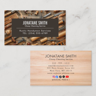 Rustic Tools Carpenter Handyman Woodworker Business Card
