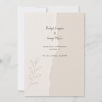 Rustic Torn Paper minimal Wedding Botanicals