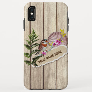 Rustic Torn Paper Wood Oil Paint Personalize Name iPhone XS Max Case