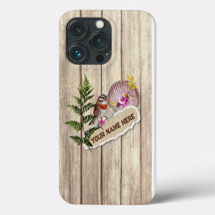 Rustic Torn Paper Wood Oil Paint Personalize Name iPhone 13 Pro Case