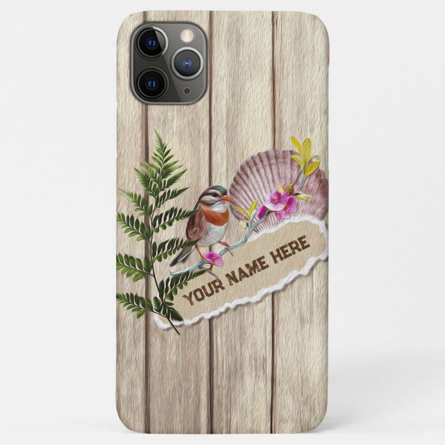 Rustic Torn Paper Wood Oil Paint Personalize Name Case-Mate iPhone Case (Back)