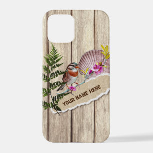 Rustic Torn Paper Wood Oil Paint Personalize Name iPhone 12 Pro Case