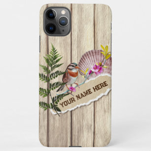 Rustic Torn Paper Wood Oil Paint Personalize Name iPhone 11Pro Max Case