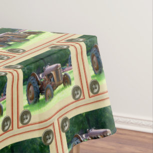Rustic Tractor Table Cloth