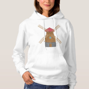 Rustic Traditional Wooden Windmill Hoodie