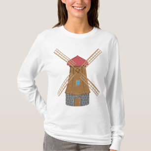 Rustic Traditional Wooden Windmill T-Shirt