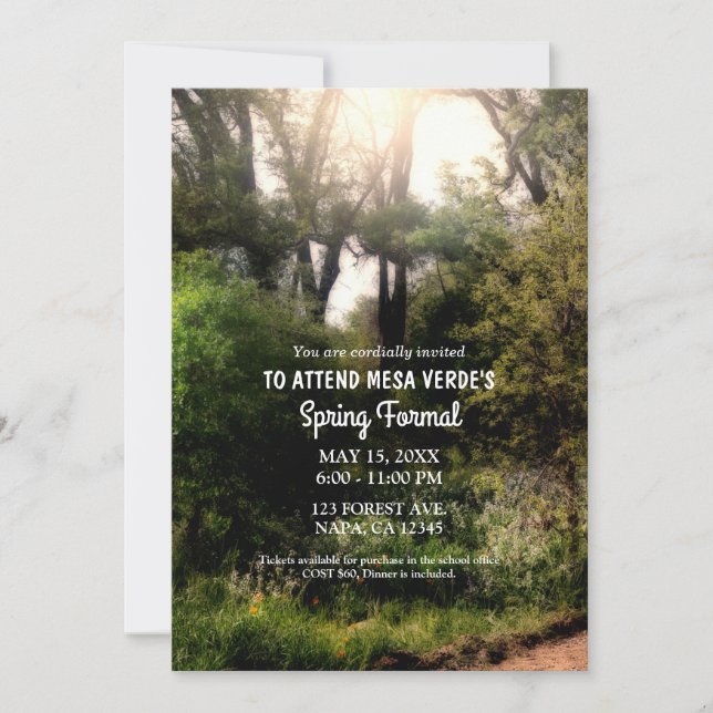 Rustic Trail Floral Enchanted Forest Spring Formal Invitation (Front)