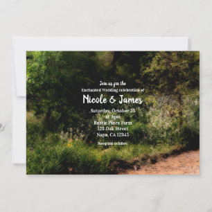 Rustic Trail Floral Enchanted Forest Wedding RSVP Invitation