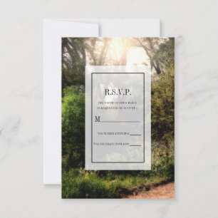 Rustic Trail Floral Enchanted Forest Wedding RSVP Invitation