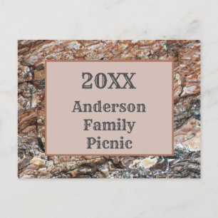 Rustic Tree Bark Family Picnic Annual Reunion Postcard
