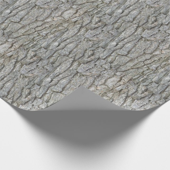 Rustic Tree Bark Gray Wrapping Paper (Corner)