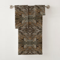 Rustic Tree Bark Photo Southwest Diamond Pattern