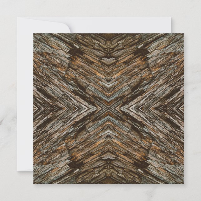 Rustic Tree Bark Photo Southwest Diamond Pattern Card (Front)